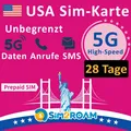 Produktbild: USA Prepaid-SIM-Karte | Unbegrenzte 5G/4G LTE Hochgeschwindigkeits Internetda...