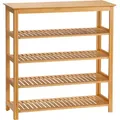 Produktbild: HOMCOM Schuhregal Schuhständer 5 Ebenen für 20 Paar Schuhe Schuhablage für Eingang Flur aus Bambus 80x29x82cm Natur   Aosom.de