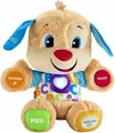 Produktbild: Fisher-Price Lernspaß-Hündchen mit drei Stufen | sprechendes Kuscheltier mit Musik als Kinderspielzeug und Baby Spielzeug | Interaktiver Teddybär, Version: Französisch, FPM44