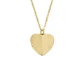 Produktbild: FOSSIL Damen goldfarbenes Edelstahlcollier mit herzförmigem Anhänger mit Karabinerverschluss, Cremiges Gold