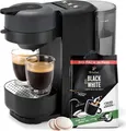 Produktbild: Tchibo Kaffeepadmaschine „CALL ME PAD“ inkl. 36 Kaffeepads Black & White, mit Taste für To-Go Becher, für 2 Tassen, schnell und leise, automatische Abschaltfunktion, Schwarz