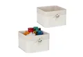 Produktbild: relaxdays Regalkorb Aufbewahrungskorb Set aus Bambus (2 St), Weiß, 2er-Pack