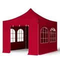 Produktbild: TOOLPORT 3x3m Stahl Faltpavillon, inkl. 4 Seitenteile, rot - (600032)