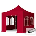 Produktbild: TOOLPORT Faltzelt Partyzelt 3x3m - mit 4 Seitenteilen Premium Dach Faltpavillon Pavillon rot