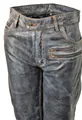 Produktbild: Lederhose Designer Leder-Jeans ECHT-Leder blau Vintage USED LOOK