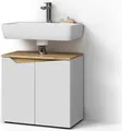 Produktbild: Livinity Waschbeckenunterschrank Timavo, 60 x 57.5 cm mit 2 Türen, Weiß/Artisan-Eiche