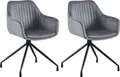 Produktbild: CLP 2er Set Esszimmerstuhl Welby I Drehbarer Sessel bis 150 kg belastbar,,dunkelgrau