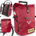 Produktbild: Valkental® ValkPro 3in1 Fahrradtasche, Rucksack & Umhängetasche- 23L - rot