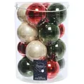 Produktbild: 16 Weihnachtskugeln 8cm Glas Christbaumkugeln Set Weihnachtsbaumkugeln mix rot