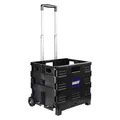 Produktbild: Kinzo Transporttrolley Faltbar 25kg Transportgewicht Klappbare Einkaufskiste Putzwagen fahrbare Transportkiste Platzsparender Transport Ideal für Camping, Einkauf 05703 Schwarz 100 cm