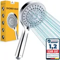 Produktbild: Duschkopf Wassersparend, Hochdruck, 5 Modi, Handbrause, verchromt, Installation