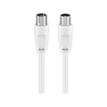 Produktbild: Goobay 11510 Antennenkabel 1,5m / Koax Stecker auf Koax Buchse / SAT Kabel Koaxialkabel Satellitenkabel 70 dB / 2fach geschirmt / TV Kabel HDTV / Weiß / Fernsehkabel 1,5m