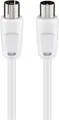Produktbild: Goobay 11510 Antennenkabel (<70 dB), 2x geschirmt, 1.5 m, Weiß - Koax-Stecker >