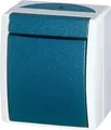 Produktbild: Busch-Jaeger Wippschalter 2601/6 IP44 grau/blaugrün AP 10AX Wechselschalter
