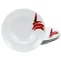 Produktbild: CreaTable 23434 Chili Pastateller mit Motiv, Ø 27 cm, weiß (4er Pack)