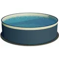 Produktbild: Stahlwandpool rund Größe wählbar, 90 cm tief, Stahl 0,3 mm anthrazit, Folie 0,2 mm sand, overlap 300x90