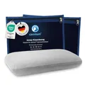 Produktbild: casimum Jersey Kissenbezug aus Baumwolle für Nackenstützkissen mit Reißverschluss - Abnehmbarer Schonbezug Kopfkissen 70x40 cm, grau