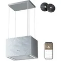 Produktbild: CIARRA Pinnacle Serie A+++ 700m3/h ‎Ivory Mist Marmor Inselhaube Freihängend Dunstabzugshaube WiFi App Touch VM4850W