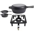 Produktbild: All'Grill Hockerkocher-Set (klein) mit Gusseisenpfannen Kombi-Set Ø 26 cm - ohne Zündsicherung (43780987)