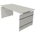 Produktbild: Kerkmann Form 4 Schreibtisch Rechteckig Hellgrau Wange 1.600 (B) x 800 (T) x 760 (H) mm