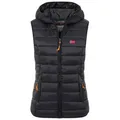Produktbild: Geographical Norway Steppweste Damen Steppweste mit Kapuze Frühlings sportlich Übergangs Weste Herbst schwarz L (40)