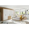 Produktbild: Mid.you Schlafzimmer, Weiß, Eiche, Holzwerkstoff, 4 Fächer, 180x200 cm, für Rollrost geeignet, Schlafzimmer, Schlafzimmer Komplett