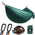 Produktbild: NATUREFUN Ultraleichte Reise Camping Hängematte | 300kg Tragkraft (275 x 140 cm) Atmungsaktiv, Schnelltrocknendes Fallschirm Nylon | 2 x Premium Karabiner,2 x Schlingen| Drinnen Draußen Garten