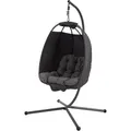 Produktbild: SVITA NELLY Hängesessel mit Gestell klappbar Hängestuhl Hängesitz Hängekorb Dunkelgrau