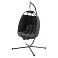 Produktbild: SVITA Nelly Hängesessel mit Gestell Loungesessel Hängesitz Hängestuhl klappbar Hängekorb Hängeschaukel Outdoorsessel Dunkelgrau