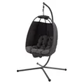 Produktbild: Hängesessel mit Gestell klappbar Hängestuhl Hängesitz Hängekorb NELLY Dunkelgrau
