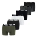 Produktbild: PUMA Herren Boxer Shorts, 6er Pack - Basic Boxer, Cotton Stretch, Everyday Grün/Schwarz/WeißGrau M