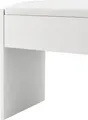 Produktbild: Juskys Schminktisch Hocker Melly – Sitzhocker aus Holz mit gepolstertem Kissen & Bezug aus Kunstleder – moderner Polsterhocker 40 x 30 x 43 cm in Weiß