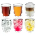 Produktbild: Creano doppelwandige Latte Macchiato Gläser XXL 400ml - Extra großes hitzebeständiges Glas aus Borosilikatglas - 6er Set