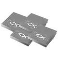 Produktbild: itenga Servietten Papier Fisch 30 x 30 cm 3-lagig 80 Stück für Taufe Kommunion Konfirmation Jungen und Mädchen (grau)