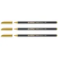 Produktbild: EDDING Set mit 3 Filzstiften, Metallic, 1200, goldfarben, metallic, runde Spitze, 1-3 mm