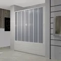 Produktbild: DUSCHTÜR NISCHENTÜR BADEWANNEN AUFSATZ PVC WEISS 170 CM SEITLICHE SCHIEBETÜR