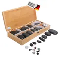 Produktbild: Hot Stone Steine Set 64 Stück aus Basalt Spa Massagesteine Wärmesteine mit Box