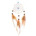 Produktbild: DonDon Dekoobjekt Traumfänger für gute Träume mit Perlen und echten Federn Ø 9 cm 11 cm (1 St), Traumfänger, mit echten Federn und Perlen
