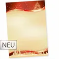 Produktbild: 50 Blatt Weihnachtsbriefpapier A4 Rot Briefpapier Weihnachten Weihnachtspapier