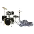 Produktbild: FAME Maple Standard Jungle Set, Schlagzeug in Schwarz, inklusive Cymbal Set mit 20 Zoll Ride, 16 Zoll Crash, 14 Zoll HiHat, Drum-Set und Cymbals Set