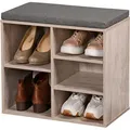 Produktbild: Schuhregal Mit Sitzfläche, 5 Ablagen, Mdf Kesper