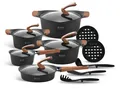 Produktbild: Edenberg Topf-Set Keramik-Granit-Beschichtung Pfanne Kasserolle, Keramik, Aluminium (Topfset, 15-tlg., Komplettset für Küche und Haushalt), inklusive Küchenutensilien und Untersetzer