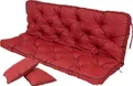 Produktbild: TexDeko® Bankauflage mit Rückenlehne für Hollywoodschaukel wasserabweisend UV-beständig, 130x50x56cm, Bordeaux