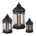 Produktbild: 3er Laternen Set Metall Schwarz