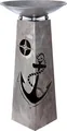 Produktbild: GILDE Metall Schalenständer Blumenständer maritim Anker in antik-Silber, Höhe ca. 95cm x D. 46cm, für drinnen,auf der Terrasse,Wintergarten,Geschenk