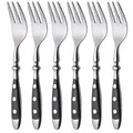 Produktbild: GRÄWE Kuchengabeln 6er Set - Dessertgabeln aus geschmiedetem Edelstahl, rostfrei, nickelfrei, schwarzer Griff, Serie 