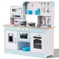 Produktbild: VEVOR Spielküche für Kinder, Holzspielzeug-Küchenset mit Lichtern und Geräuschen, Kleinkinderküche mit Eismaschine, Ofen, Spüle, Mikrowelle, Kü