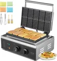 Produktbild: VEVOR Kommerzielles Waffeleisen 1550 W antihaftbeschichtetes Waffeleisen aus Edelstahl mit Temperatur- und Zeitregelung, Griff, für Restaurant Bäckerei Snackbar Familie 10 rechteckige Waffeln