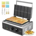 Produktbild: VEVOR Kommerzielle Waffel Maker Waffeleisen 1550W 10 Rechteckige Waffeln Silber