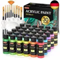 Produktbild: Shuttle Art Metallic Acrylfarben Set, 30 bunte Acrylfarben Metallic in Flaschen